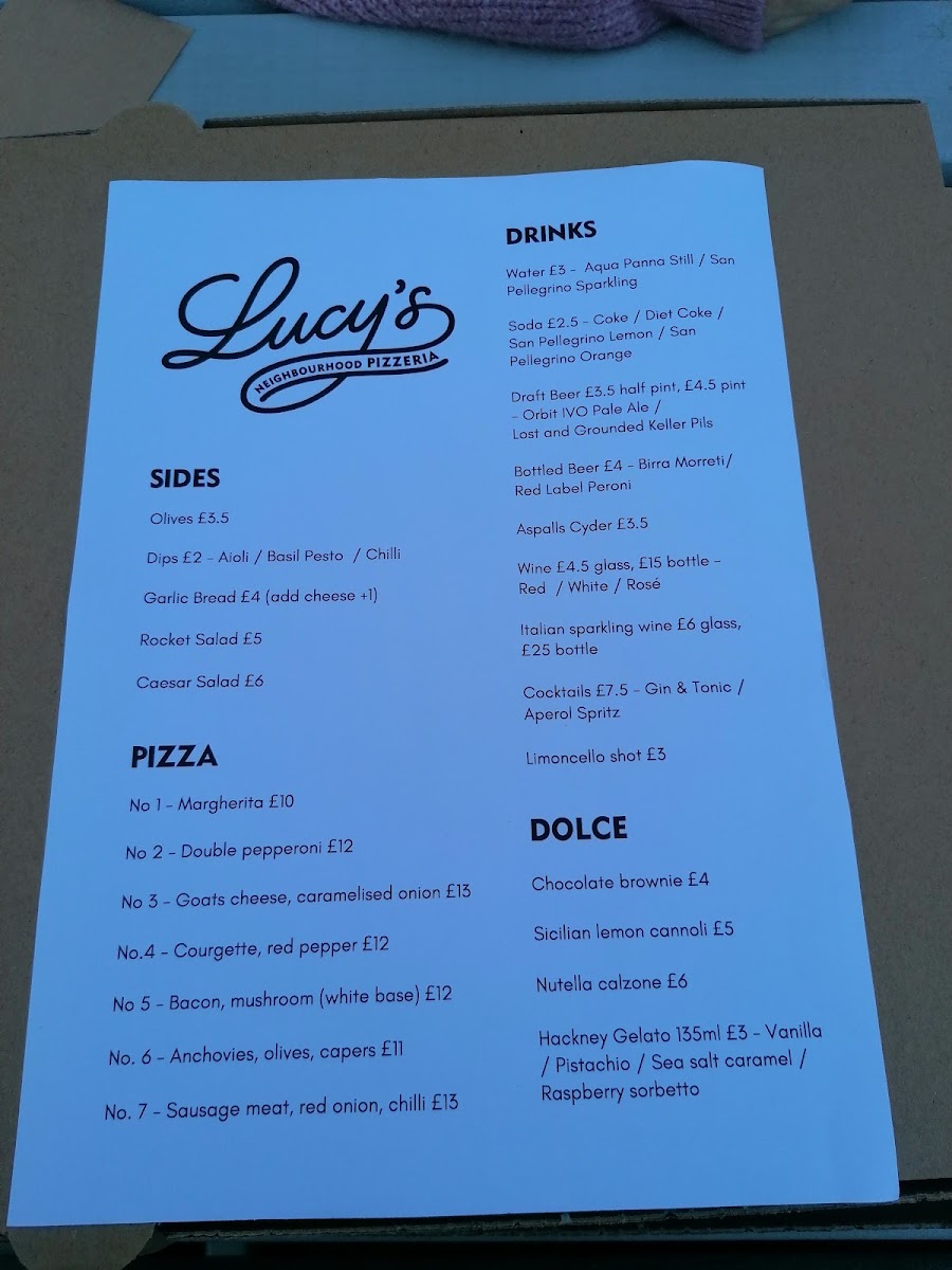 Menu Lucy's Pizzeria-4